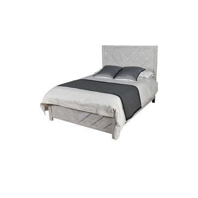 Grand lit de style moderne en bois naturel