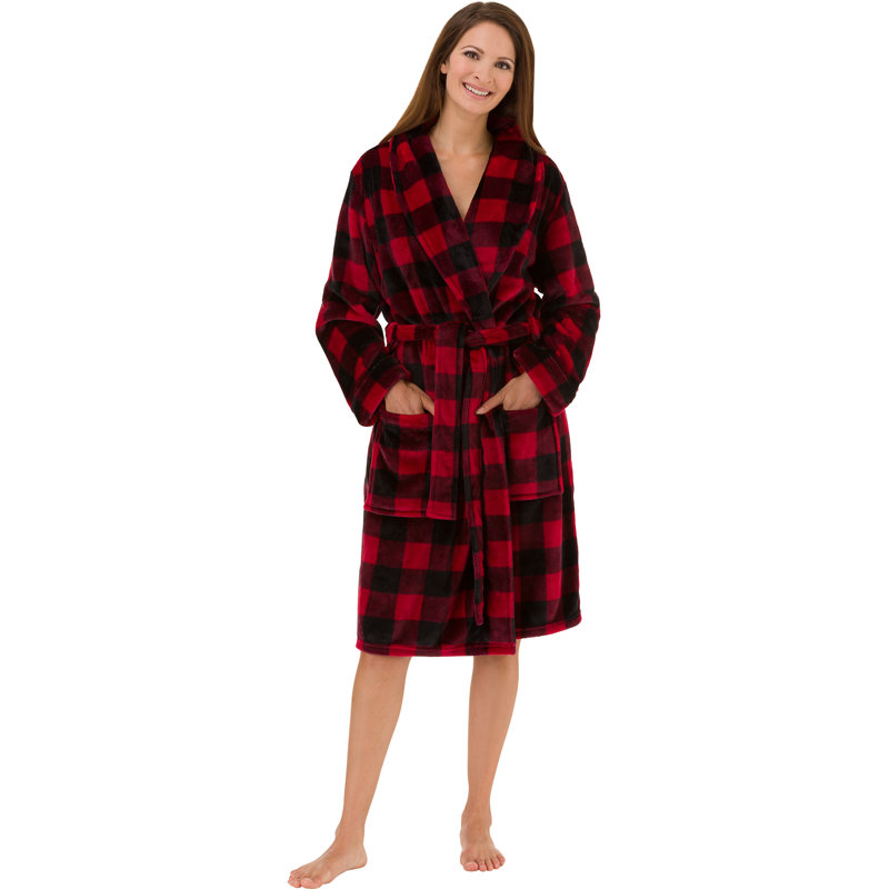 Gender Neutral Above Knee Bathrobe with Pockets