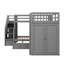 Lit superposé polyvalent simple en forme de L sur double avec tiroirs, bureau mobile portatif et garde-robe spacieux-797868802