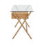 Kol Glass Top Metal Base Writing Desk