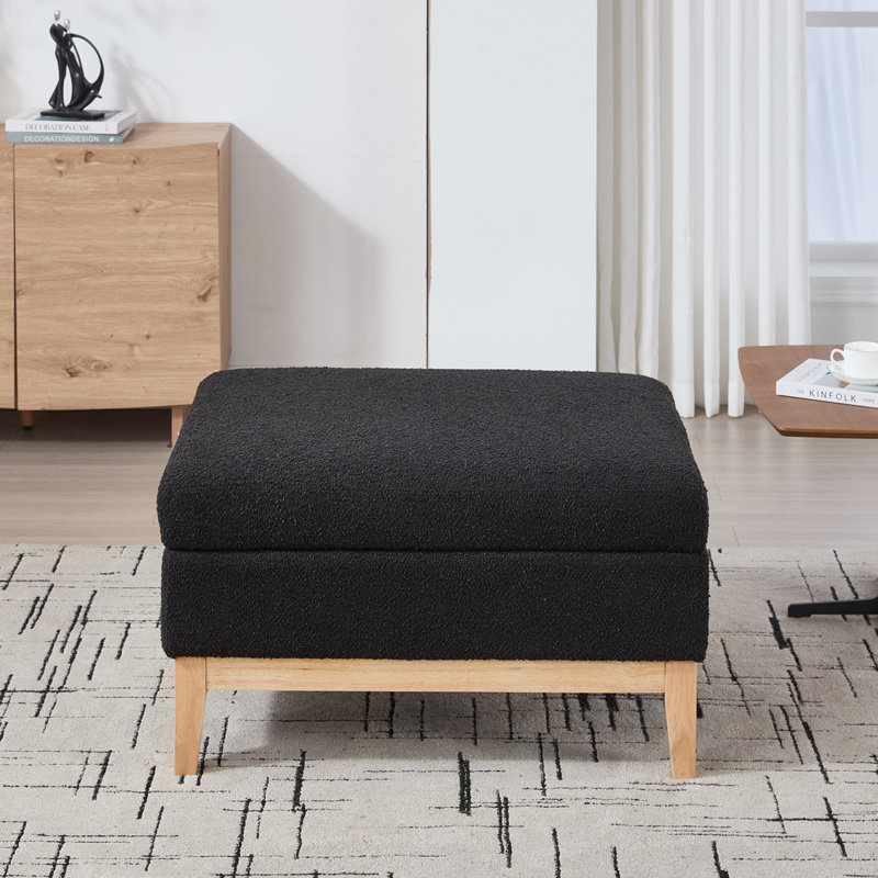 Table basse avec repose-pieds 33,8 po, Natural, Black