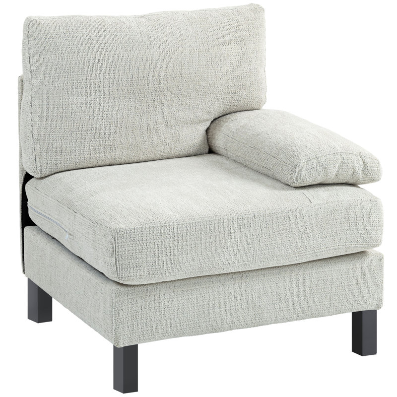 Modular Sectional Sofa With Cream Fabric