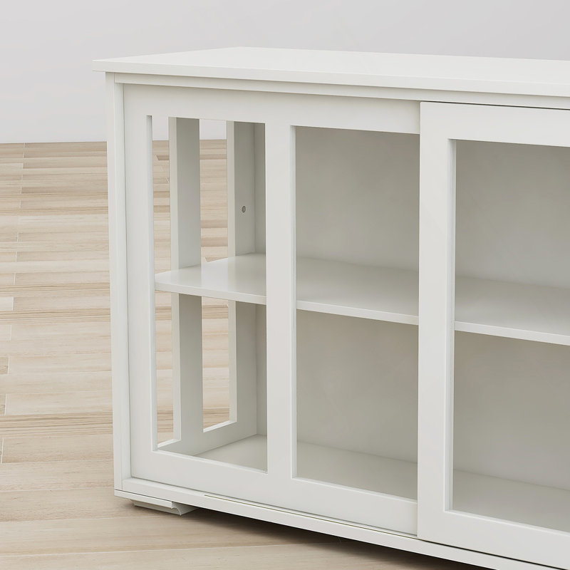 Armoire de rangement pour cuisine avec porte en verre - blanc