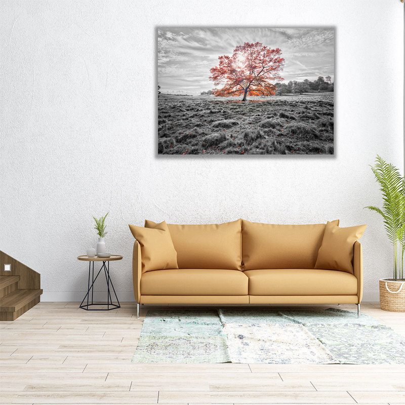 «Single Tree at Autumn», reproduction d'art sur toile, H 18 po x l 24 po