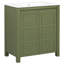 Meuble-lavabo de 30 po avec rangement olive, lavabo en céramique, trou de trop-plein et mécanisme de fermeture en douceur 30 po, tablettes réglables, dossier ouvert pour une installation facile