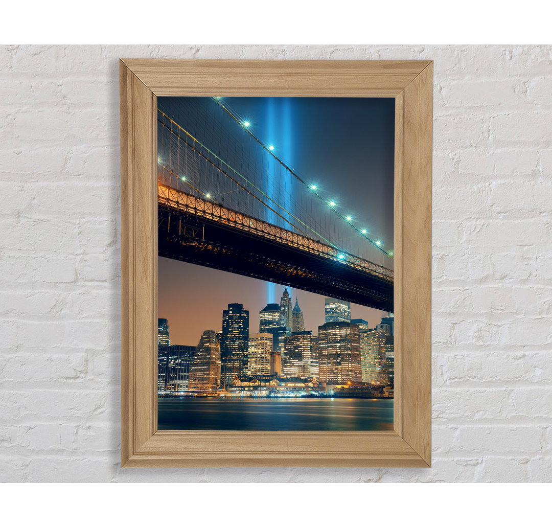 Twin Tower Remembrance Through The Bridge - Einzelne Bilderrahmen Kunstdrucke