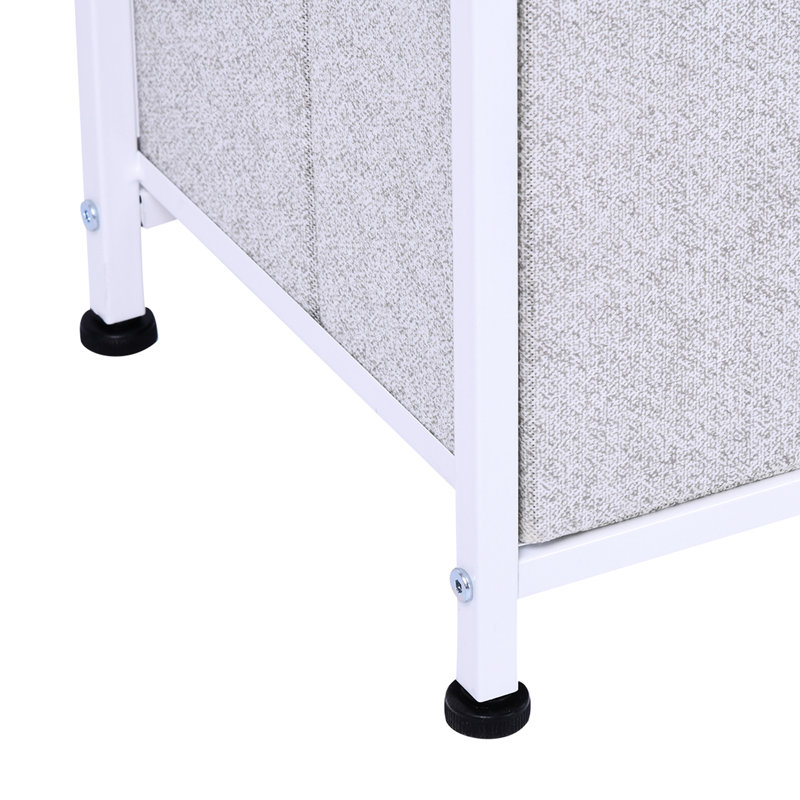 Armoire de rangement pour chambre grise - Cube de rangement horizontal à 5 tiroirs de 40 po avec étagère en tissu