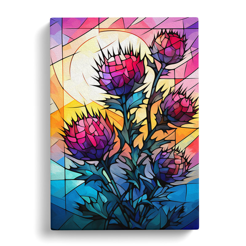 Thistle Cubism No.2 - Print, 76cm H x 50cm W x 3cm D