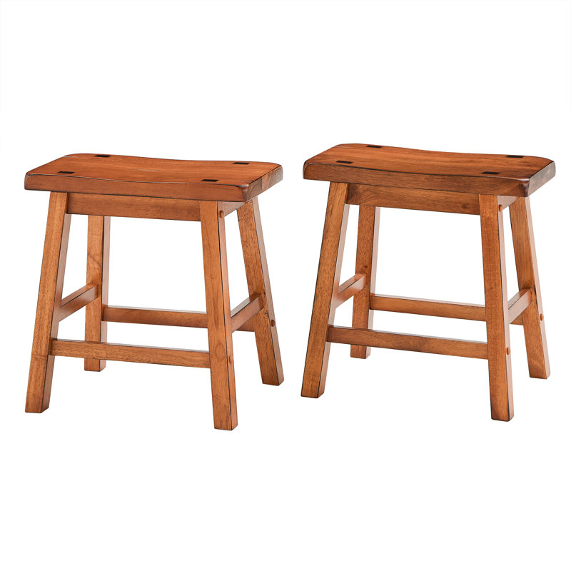 Danara Solid Wood Accent Stool, Oak