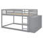 Lit superposé double au-dessus de double avec 4 tiroirs, 3 tablettes et structure en bois de pin massif pour des solutions d'économie d'espace et de rangement-881558835-881558836