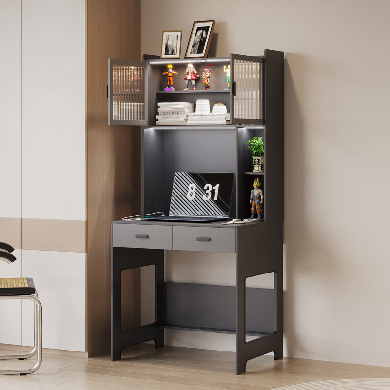 Latitude Run® Berwaldt W Rectangle Computer Desk with Hutch