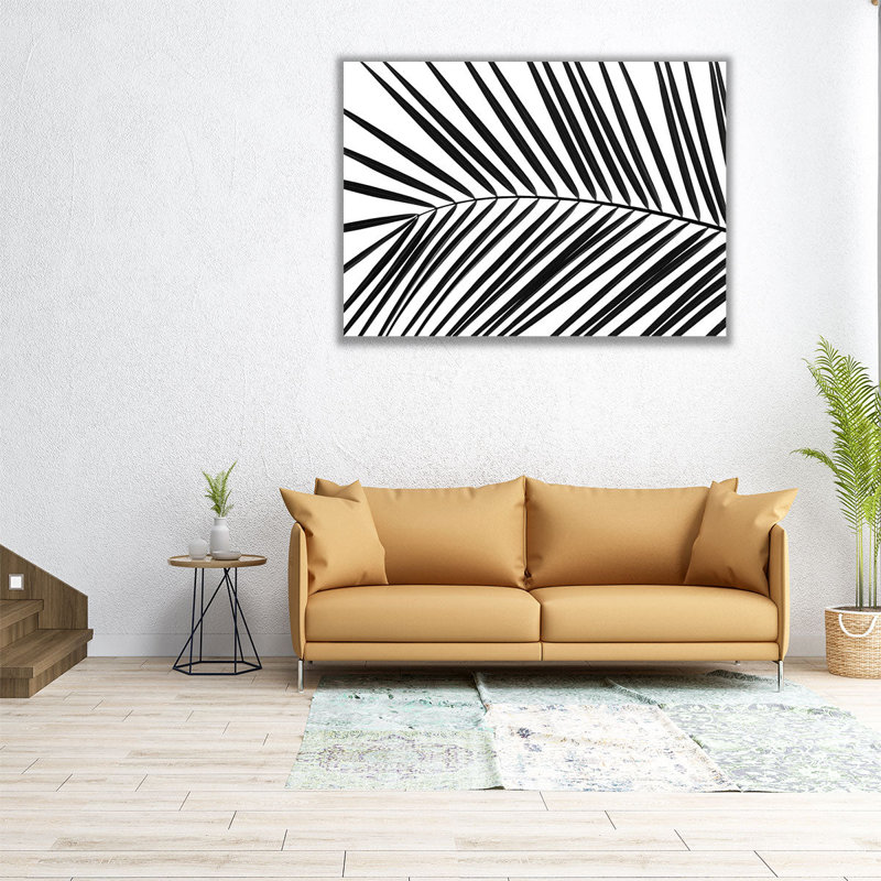 «Palm Tree Leaf On White», reproduction d'art sur toile, H 18 po x l 24 po