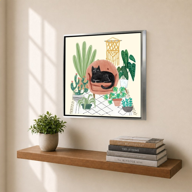 Urban Jungle III par Mary Urban - Impression sur toile, H 34 po x l 34 po, Argent