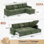 Canapé-lit rembourré en L avec chaise de rangement en L 100,5 po Hatuner-762109176