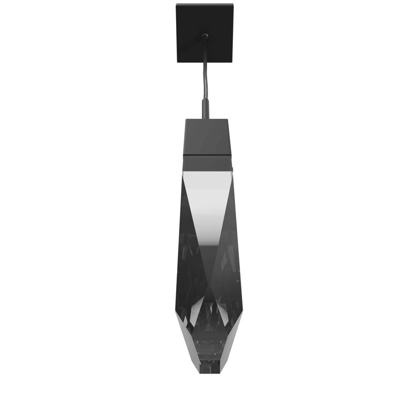 Mini-luminaire suspendu 1 lumière DEL Aspen, Transparent Aspen K9, Noir mat, Transparent