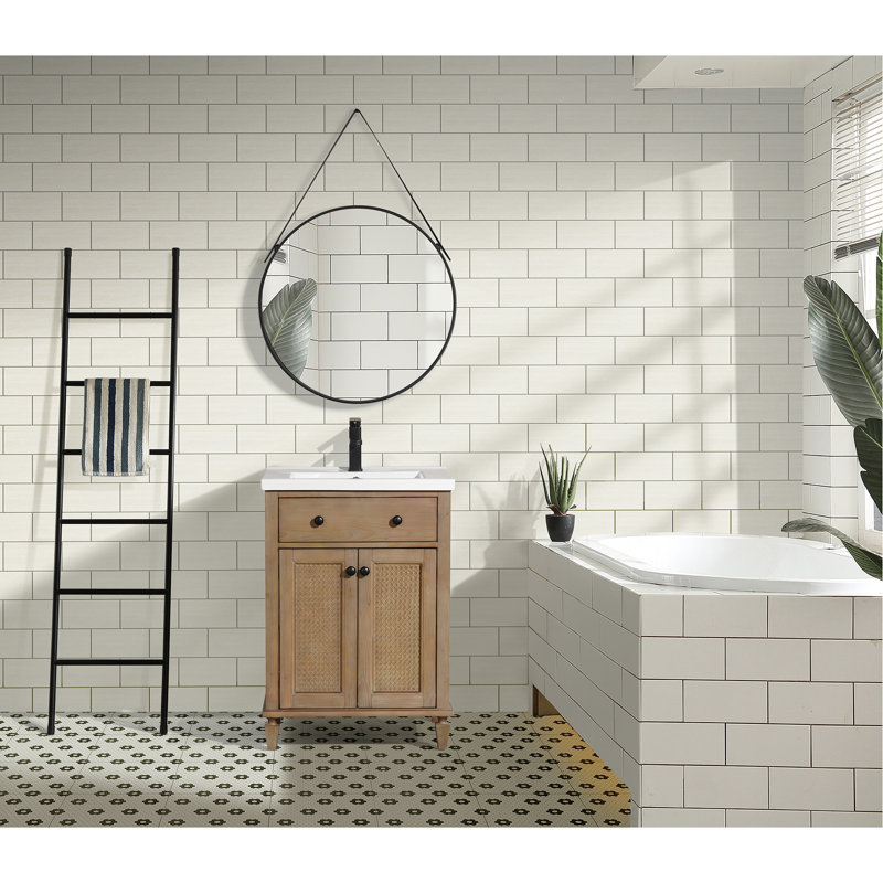 Annie 24" Weathered Fir Bathroom Vanity with Ceramic Sink