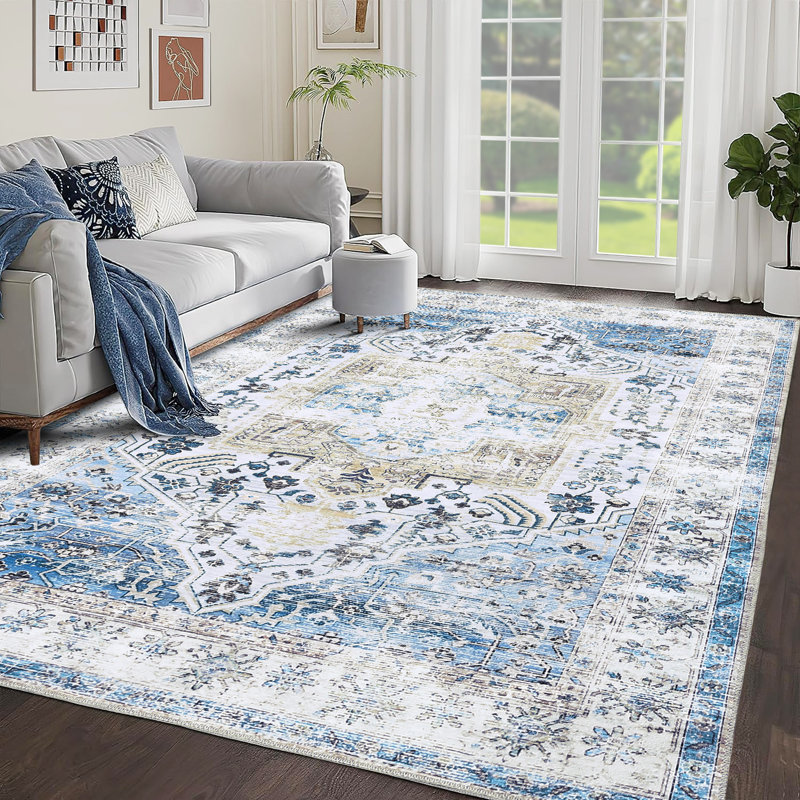 Richmon Washable Oriental Indoor Rug, Rectangle 5' x 7'