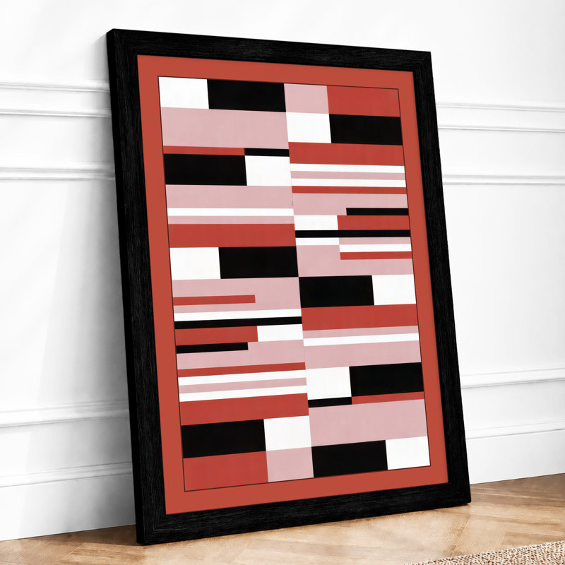 Rhythmic Geometry Geometric - Framed Print, A1 - 84.1 x 59.4 cm, Black