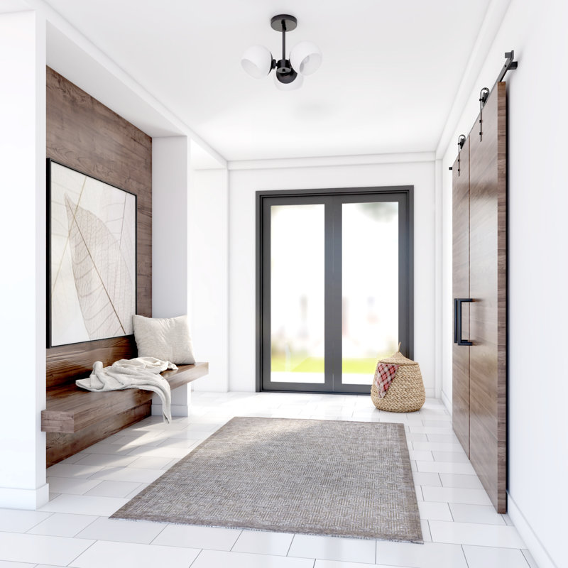 Stoll 3-Light Semi-Flush with Opal Glass