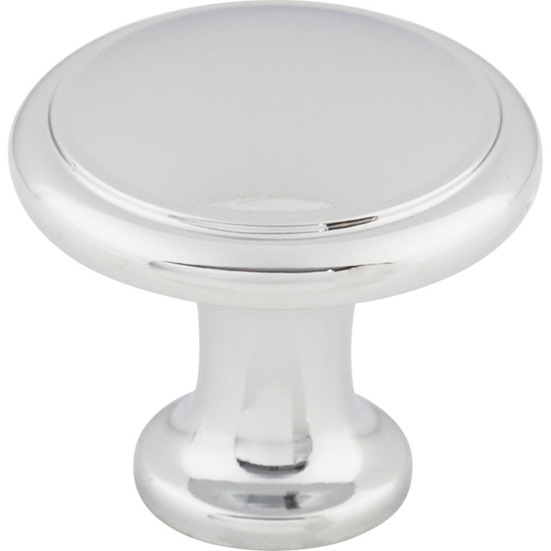 Ringed 1 1/8" Diameter Round Knob, Polished Chrome