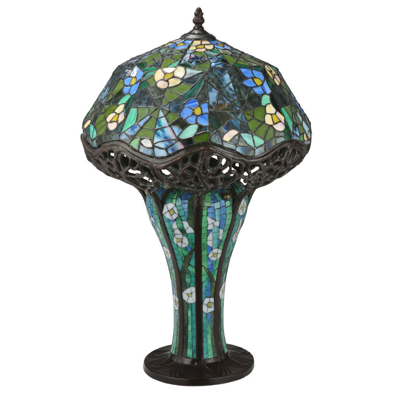 23.5"H Cobweb Mosaic Base Table Lamp