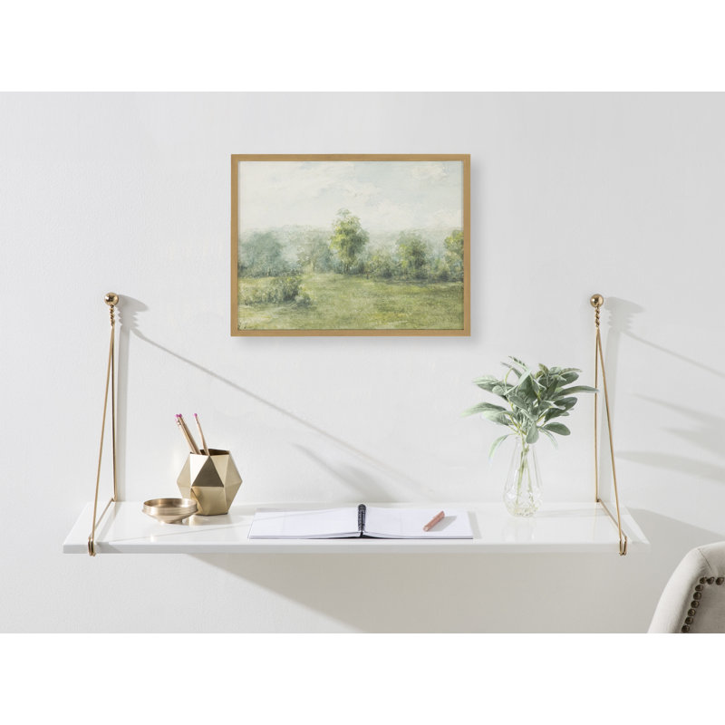 Landscape by George Inness Framed Wall Art Print, 16.65" H x 12.65" W, Gold Framed