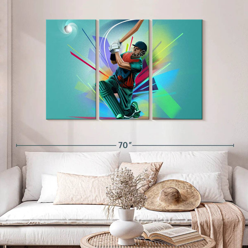 Sireci Cricket Player, 32" H x 50" W