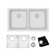 Quartz 33" x 18-1/2" x 9-1/2" Double Basin Undermount Kitchen Sink with Basket Strainer