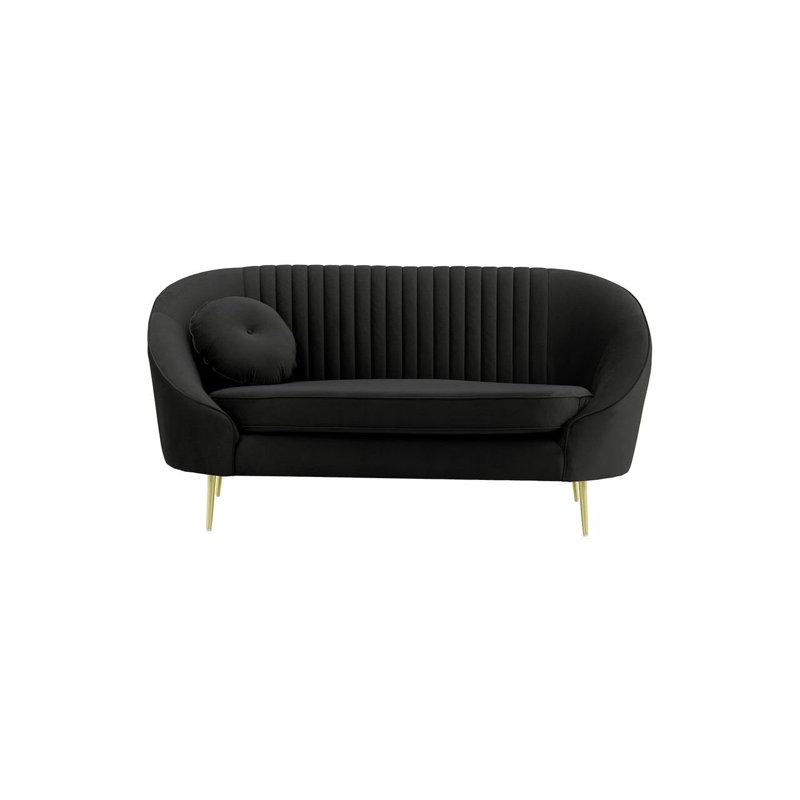 Avlynn 2 Seater Velvet Sofa, Black