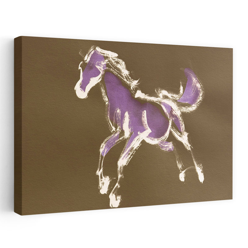 Impression d'art mural abstrait mauve à motif abstrait, 32" H x 48" W