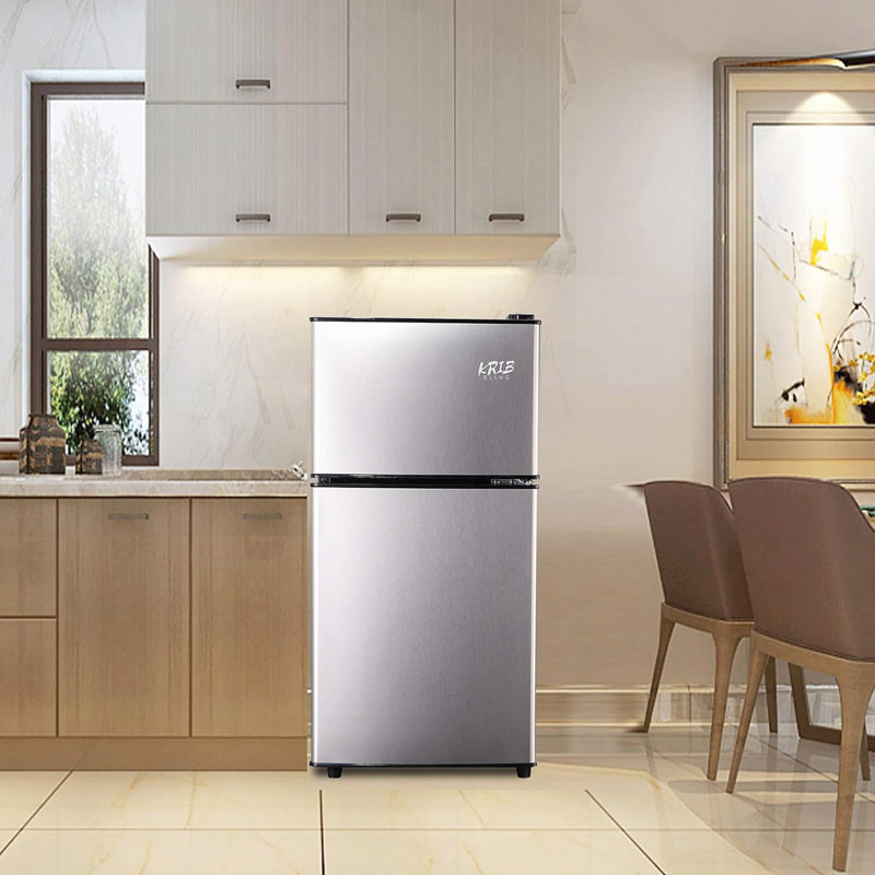 3.5Cu.Ft Compact Refrigerator Mini Fridge With Freezer, Small Refrigerator With 2 Door, 7 Level Thermostat Removable Shelves For Kitchen, Dorm, Apartment, Bar