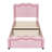 Comfortable Upholstered Platform Bed With Adjustable Headboard And LED Lights For Kids-591793705-591793708