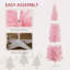 Sapin de Noël artificiel mince de 7 pi de hauteur avec 200 lumières DEL blanc chaud et 499 pointes pour la décoration de Noël