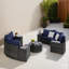 Ensemble de 11 canapés modulaires demi-lune en osier avec table basse pour terrasse, jardin, terrasse, piscine-696942362