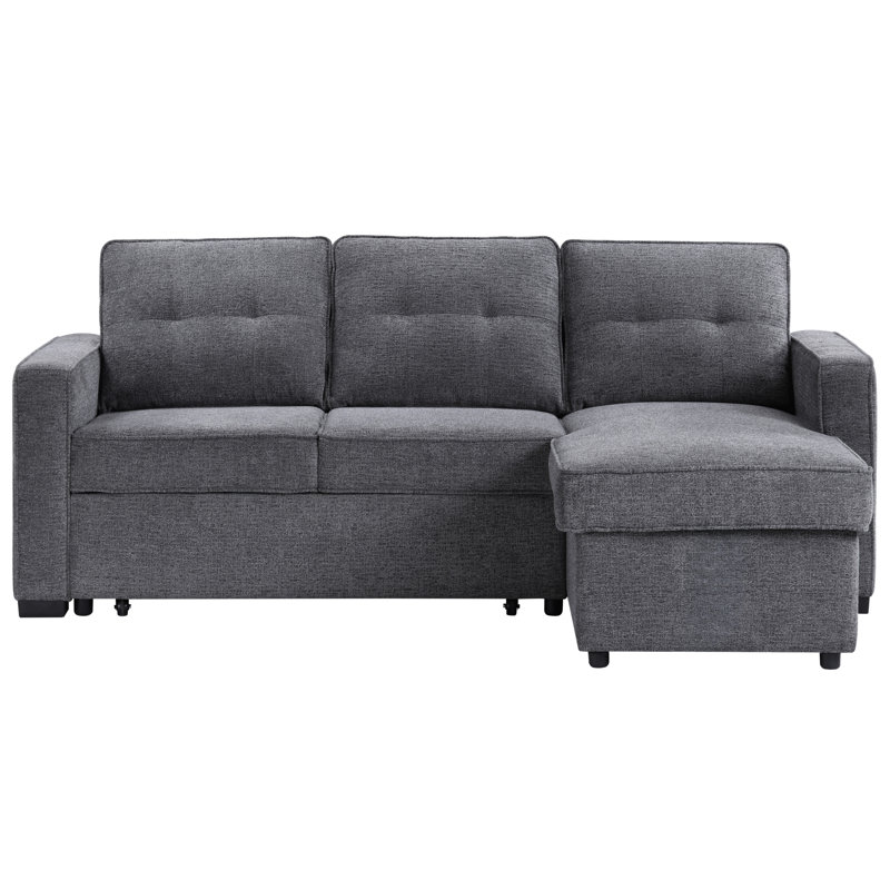 Canapé-lit coulissant 88 po Omri, Polyester gris