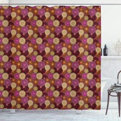 Floral Shower Curtain with Hooks Included