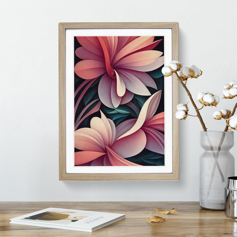 The Radiant Flowers - Single Picture Frame Print, 64cm H x 46cm W x 2cm D, Oak Framed
