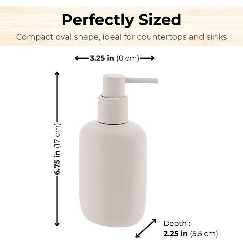 Distributeur de savon ovale beige, Blanc