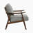 Cardone 31" Mid-Century Modern Accent Chair with Chenille Fabric Upholstery, Solid Rubberwood Frame, Foam over Pocket Coils-1902198844