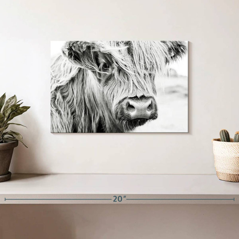 Long Haired Cow, 8" H x 12" W