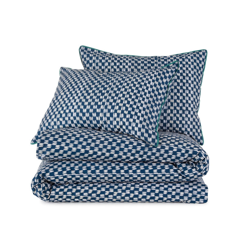 Novogratz by Utica Deep Indigo Standard Cotton Comforter Set, King Comforter + 2 Shams