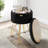 Round Pleated Velvet Ottoman with Storage-1534620954-1534620949