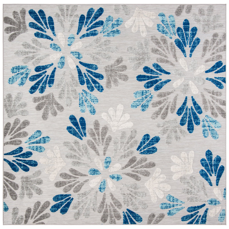 Tapis d'intérieur / extérieur floral Kellems Performance, Carré 6 pi 7 po