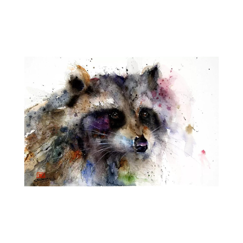 Raccoon 1 Piece Wrapped Canvas Wall Art, 20.32 cm H x 30.48 cm W