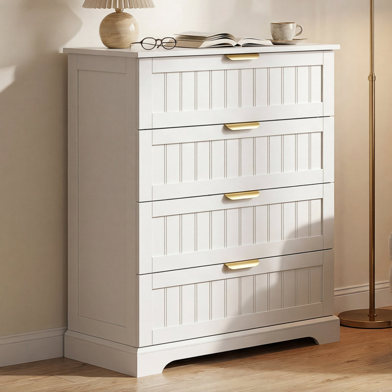 Commode moderne 4 tiroirs H 36,61 "avec poignée en métal