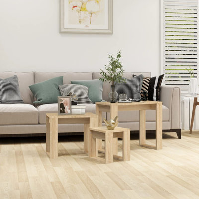 Gobao Nesting Tables 3 pcs Engineered Wood