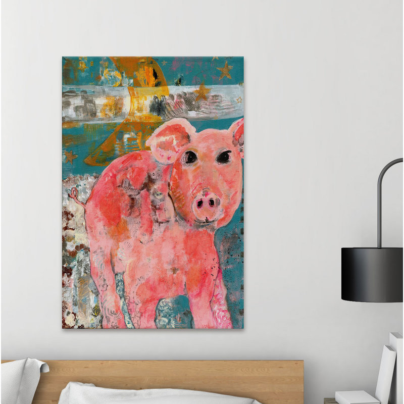 Modern Farm Piglet Series 1 Piece Wrapped Canvas Wall Art, 114cm H x 76cm W x 3.81cm D
