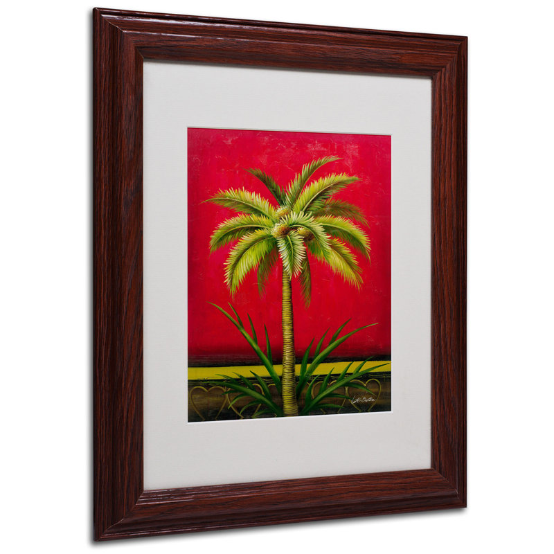 « tropical palm i », impression sur toile encadrée, H 14 po x l 11 po x P 0,5 po, Brun