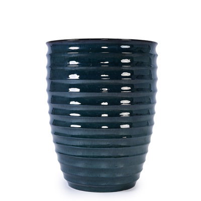 Pot à fleurs en céramique - Armée - Givre, Drainage intégré, Idéal pour la terrasse, le jardin, le rebord de la fenêtre, l 16,38 po x H 20,99 po, 56,24 lb