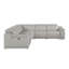 Canapé modulaire inclinable en U cinq pièces en cuir italien gris clair avec console-138649579